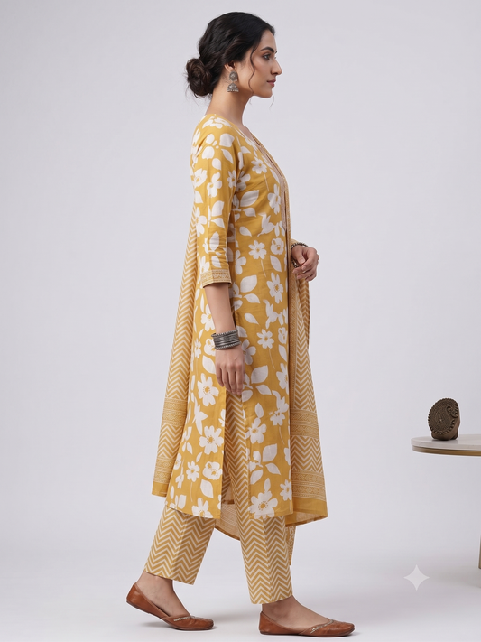 Mustard Royale Check 3-Piece Suit