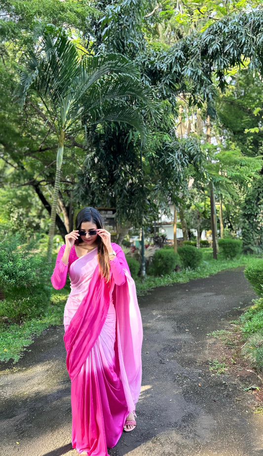 Tye and Dye borderless pure cotton saree