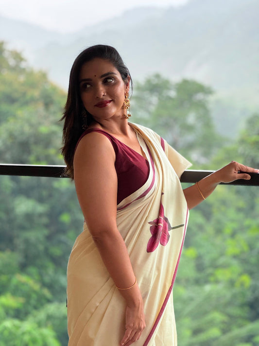ITHAL (ഇതൾ) – PURE COTTON DIGITAL PRINTED SAREE