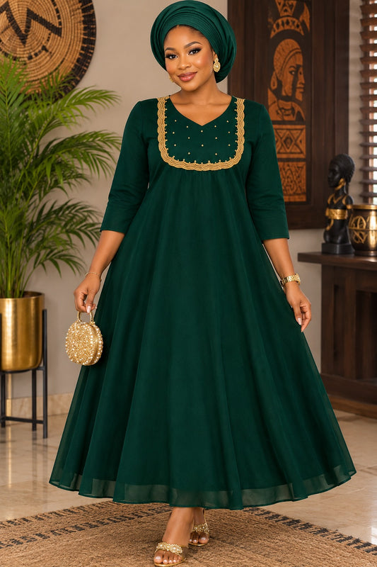 Elegant Bottle Green Georgette A-Line Kurti
