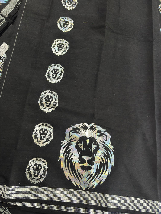 Garjanam 2.0- Black Single Dhothi/Mundu silver