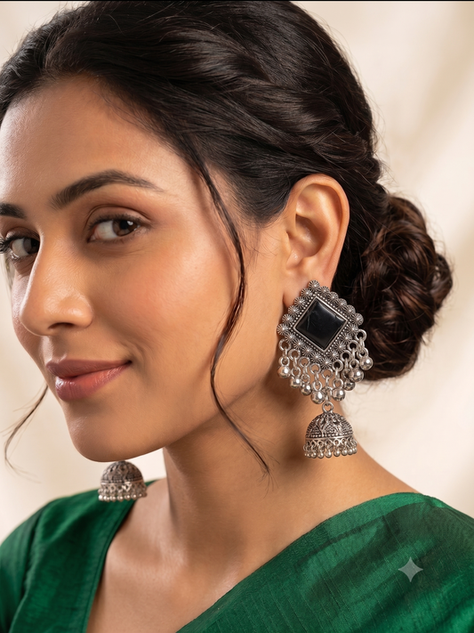 Dhara Oxidised Jhumka