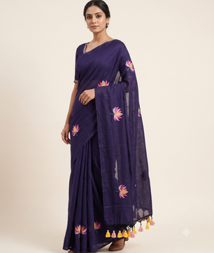 Premium Kadhi Cotton Embroidery Saree