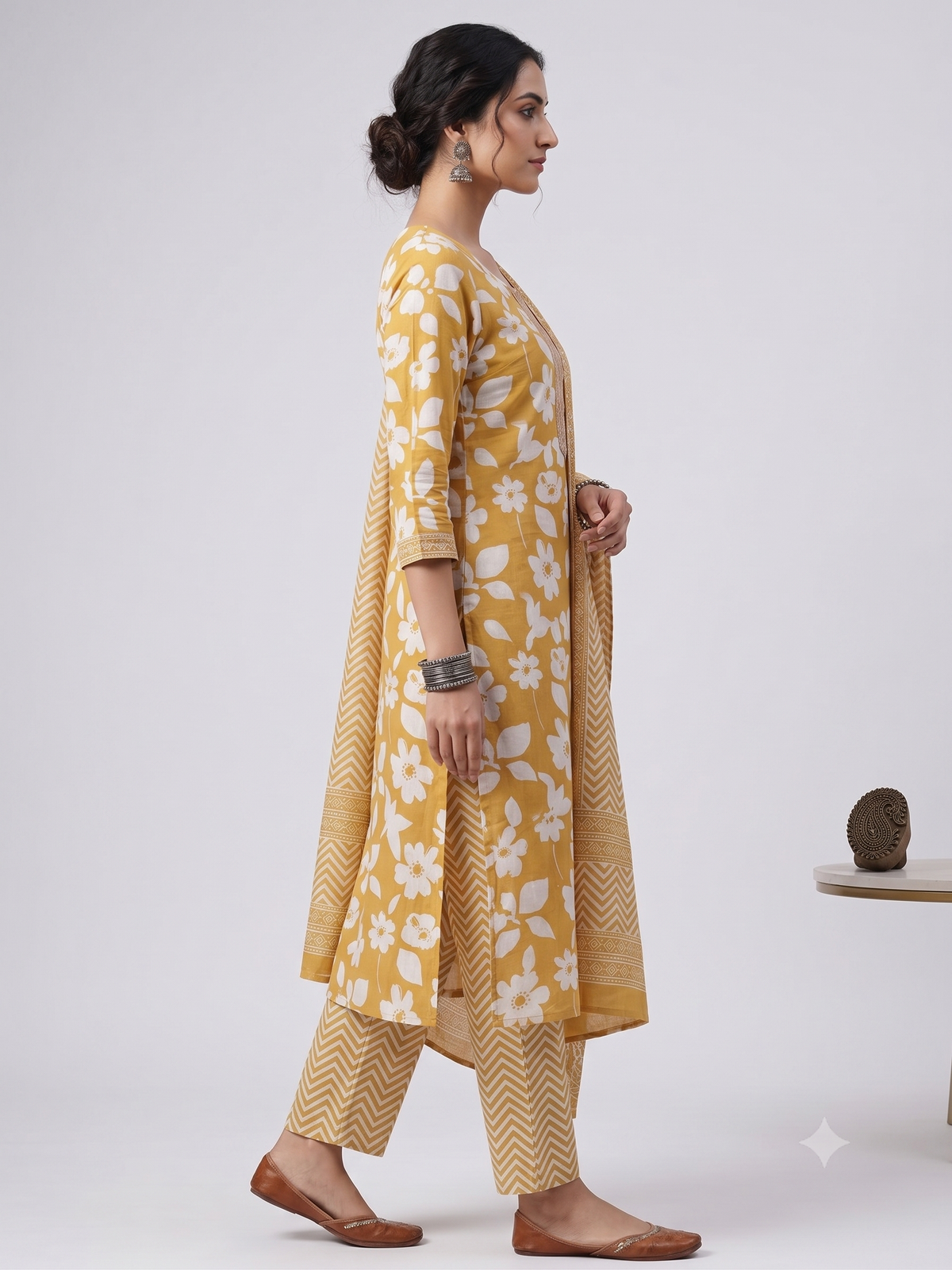 Mustard Royale Check 3-Piece Suit