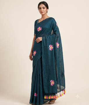 Premium Kadhi Cotton Embroidery Saree