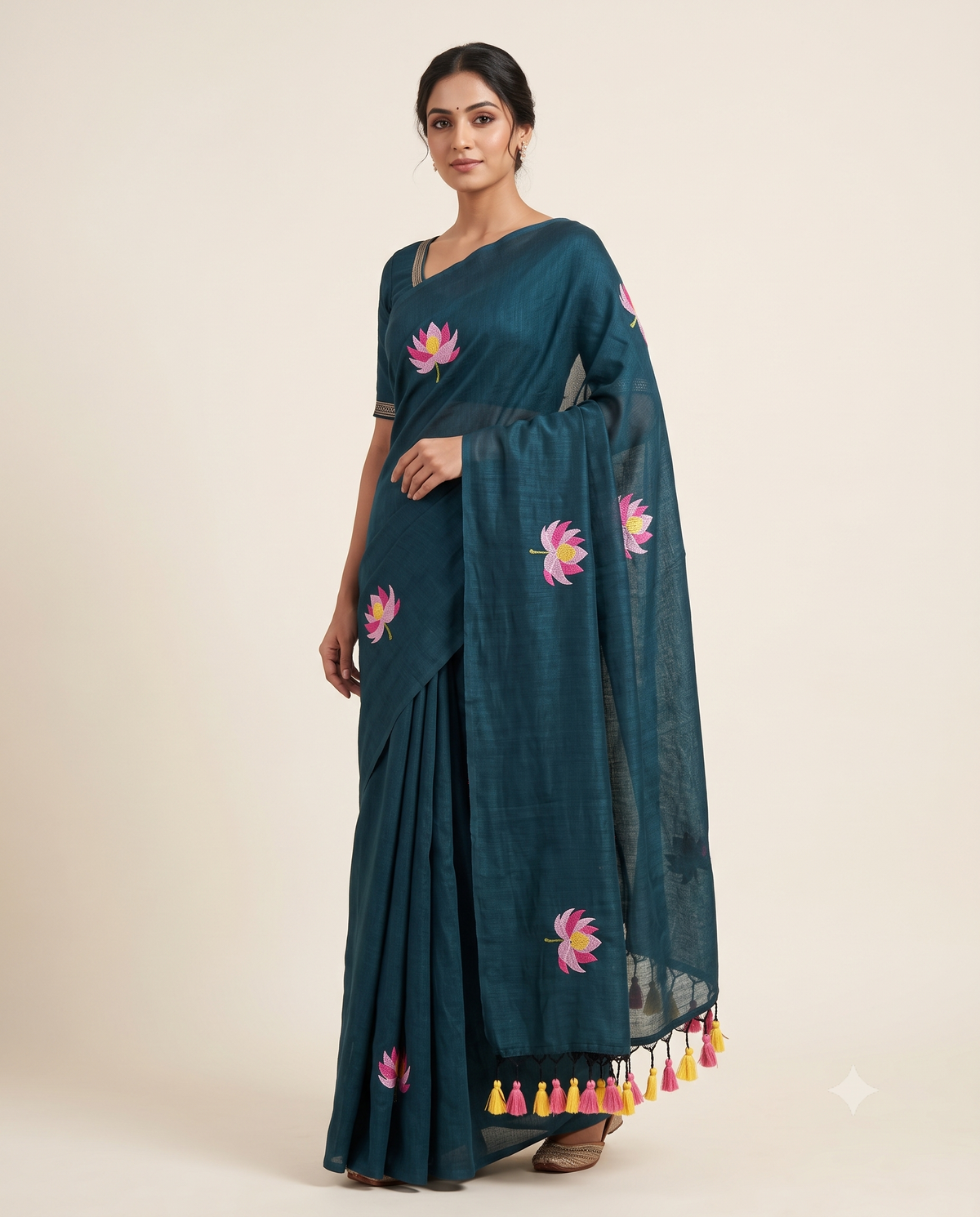 Premium Kadhi Cotton Embroidery Saree
