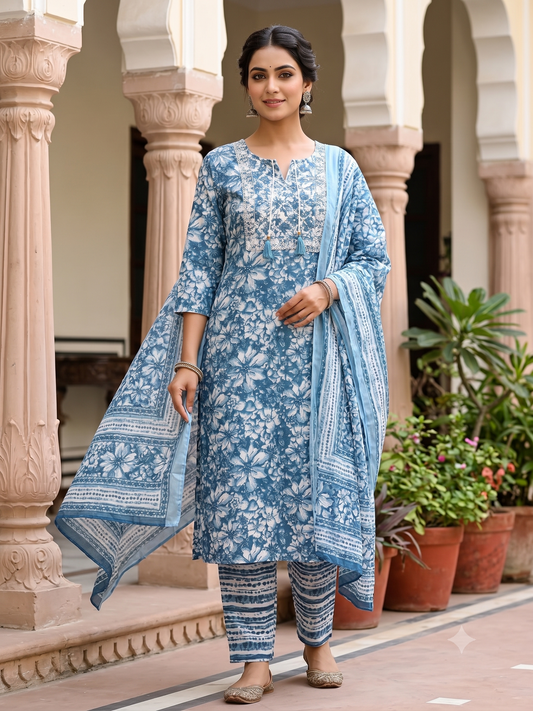 Azure Bloom 3-Piece Set