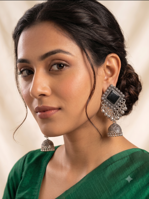 Dhara Oxidised Jhumka