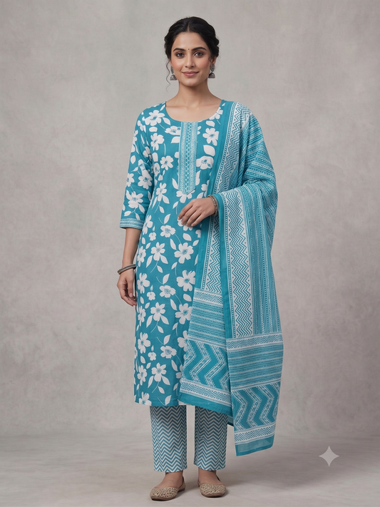 🩵 Sky Blue Serenity 3-Piece Suit