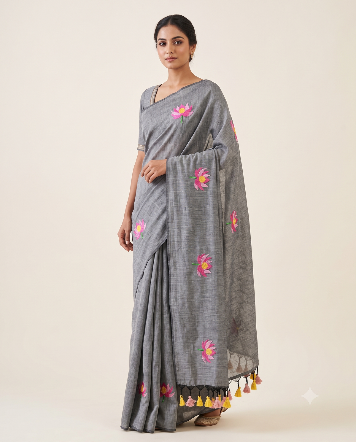 Premium Kadhi Cotton Embroidery Saree