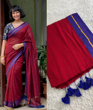 Jari Border Mul cotton saree