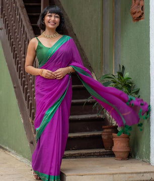 Jari Border Mul cotton saree