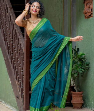 Jari Border Mul cotton saree