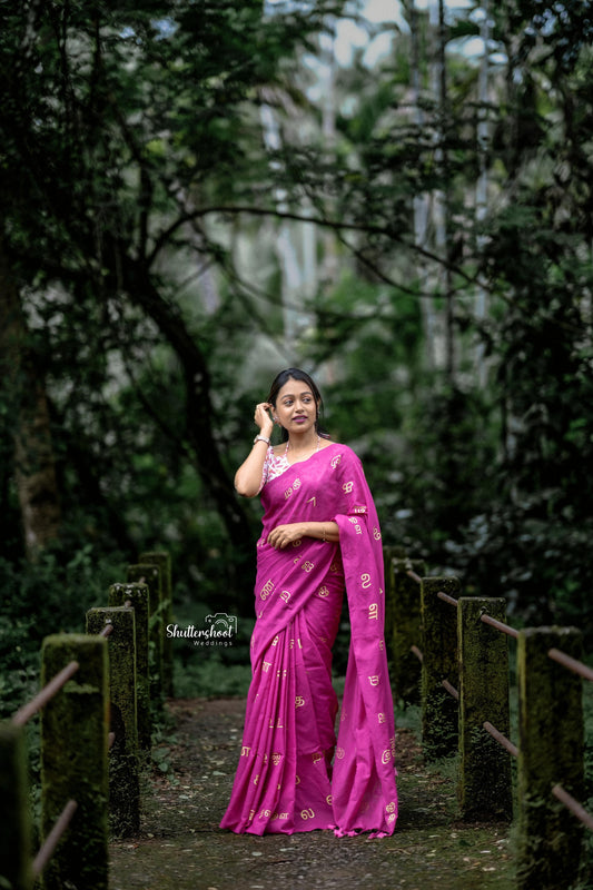 Tamil letters khadi cotton saree
