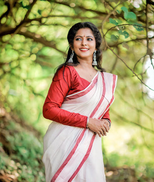 Naira Rose Gold tissue saree