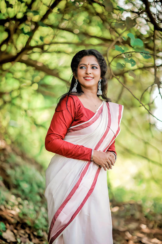 Naira Rose Gold tissue saree