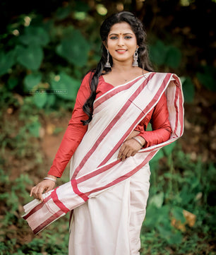 Naira Rose Gold tissue saree