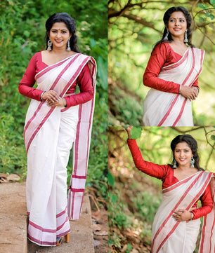 Naira Rose Gold tissue saree