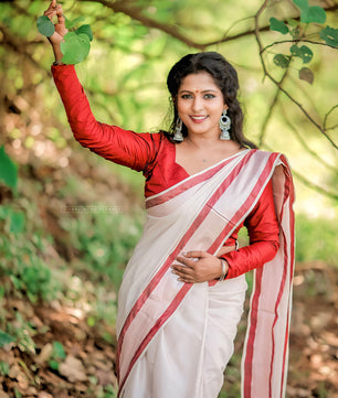 Naira Rose Gold tissue saree