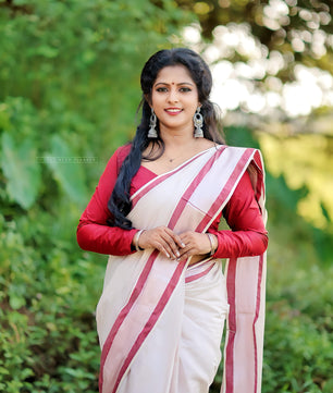 Naira Rose Gold tissue saree
