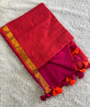 Double Colour Mul cotton saree