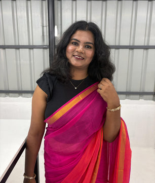 Double Colour Mul cotton saree