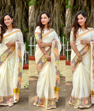 Pochampalli Border kerela saree