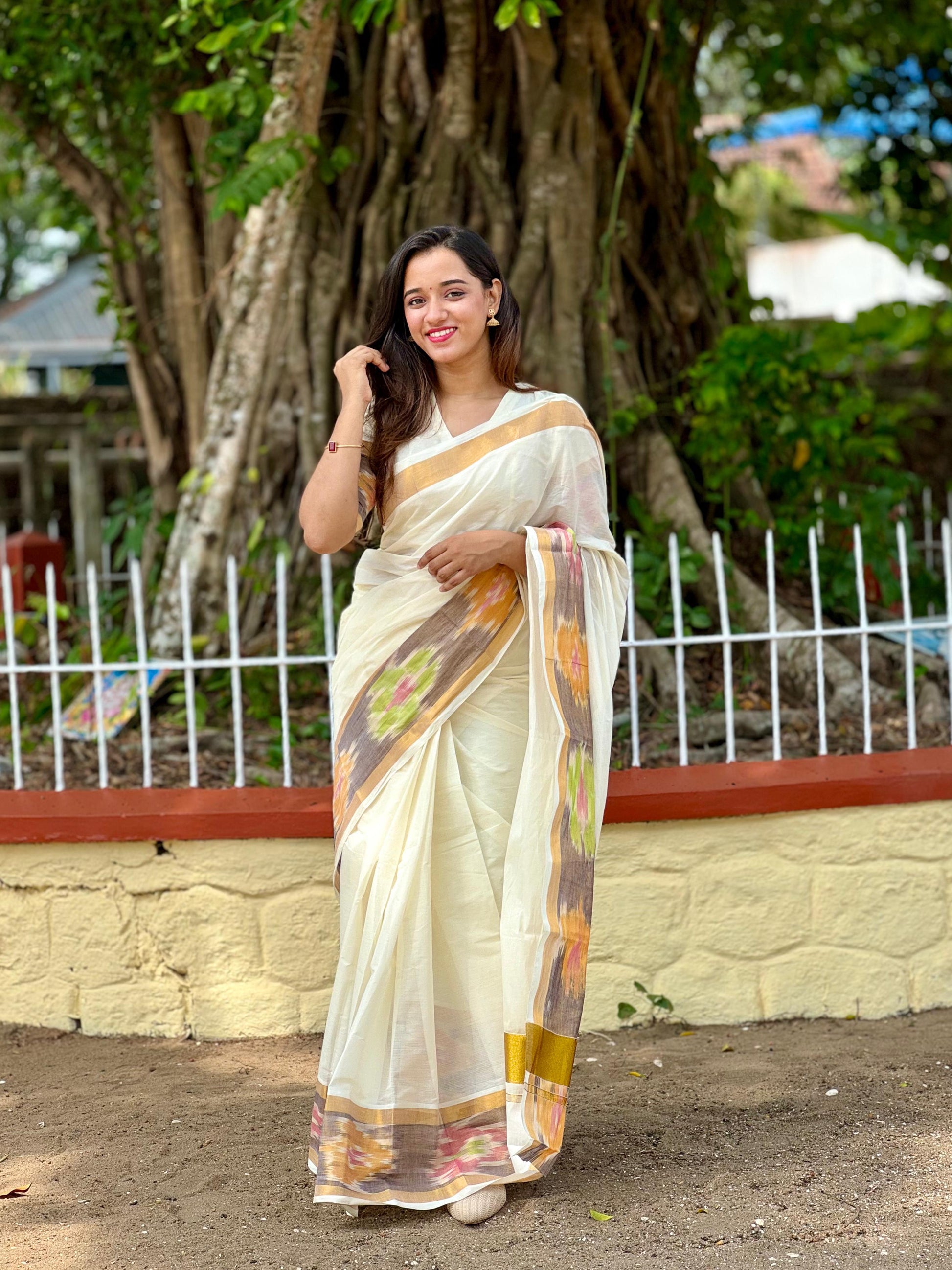 Pochampalli Border kerela saree