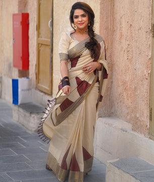 Coffee brown temple saree