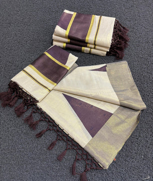 Coffee brown temple saree