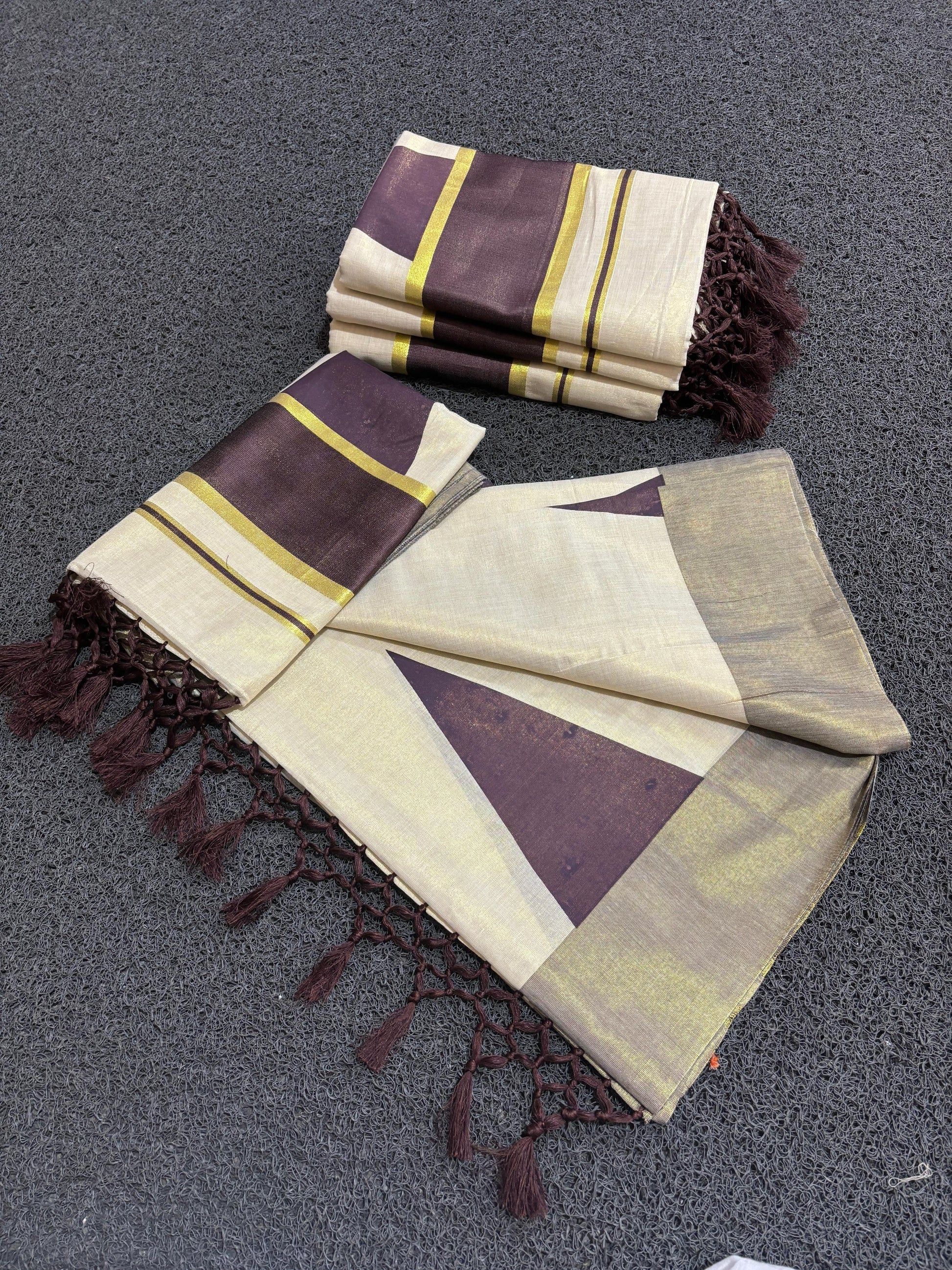 Coffee brown temple saree