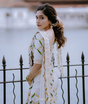 Olive chain saree