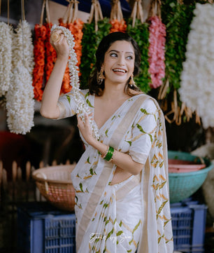 Olive chain saree