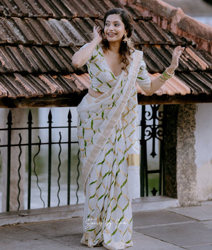 Olive chain saree