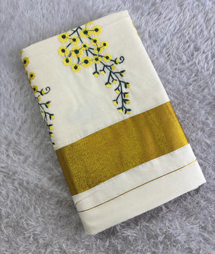 Kanikonna embro saree