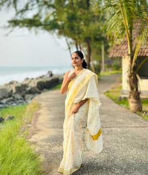 Small Techipoo embroidery saree