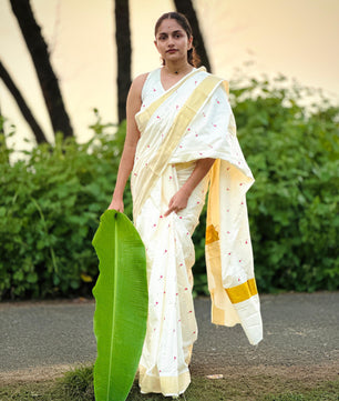 Small Techipoo embroidery saree