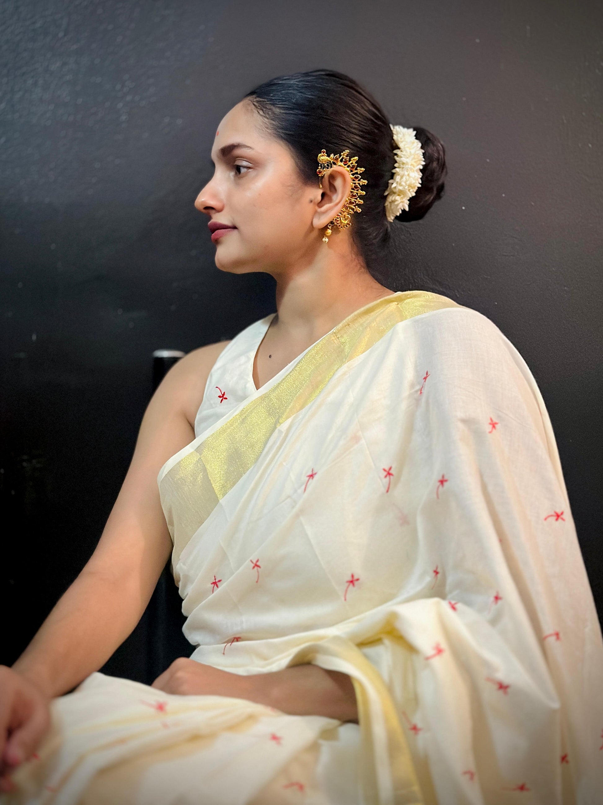 Small Techipoo embroidery saree