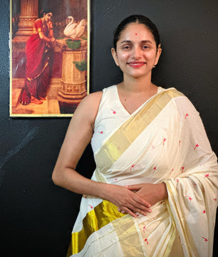 Small Techipoo embroidery saree