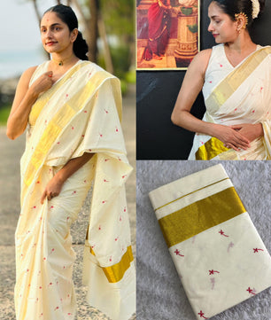 Small Techipoo embroidery saree