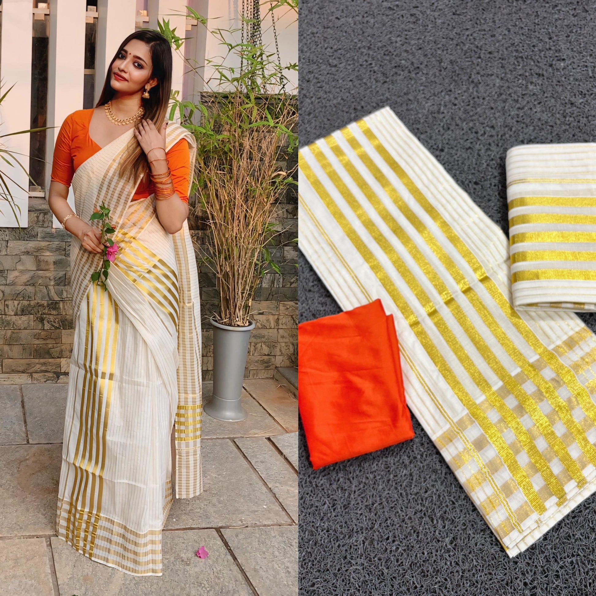Cotton lines set mundu 2.80