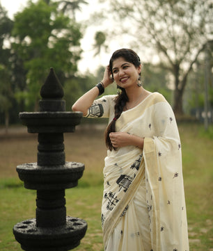 Chaya kada cotton embroidered saree