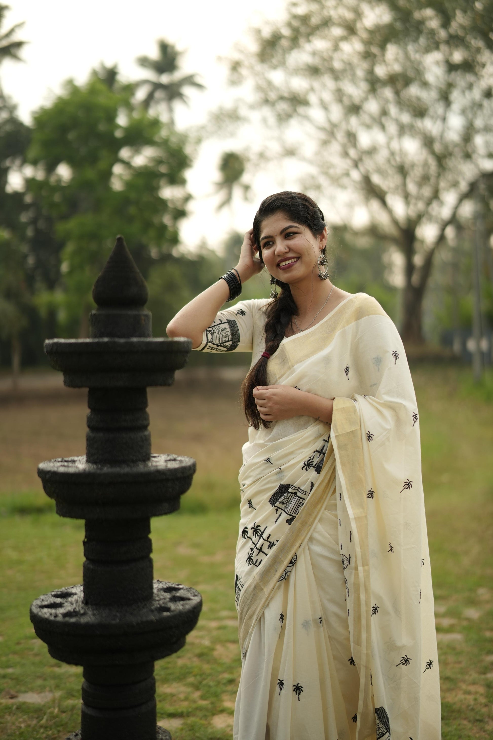 Chaya kada cotton embroidered saree
