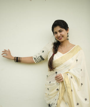 Chaya kada cotton embroidered saree