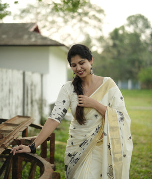 Chaya kada cotton embroidered saree
