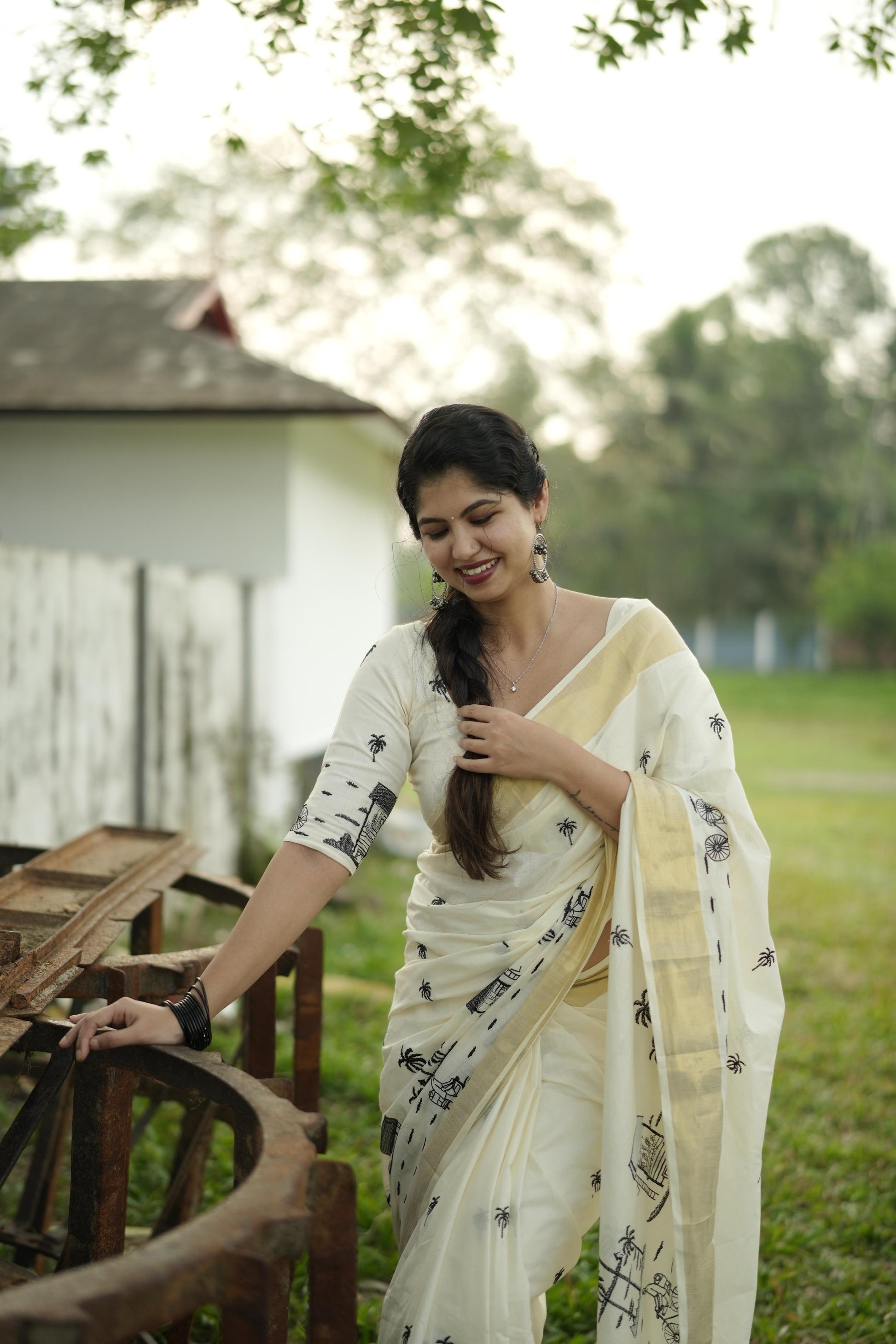 Chaya kada cotton embroidered saree