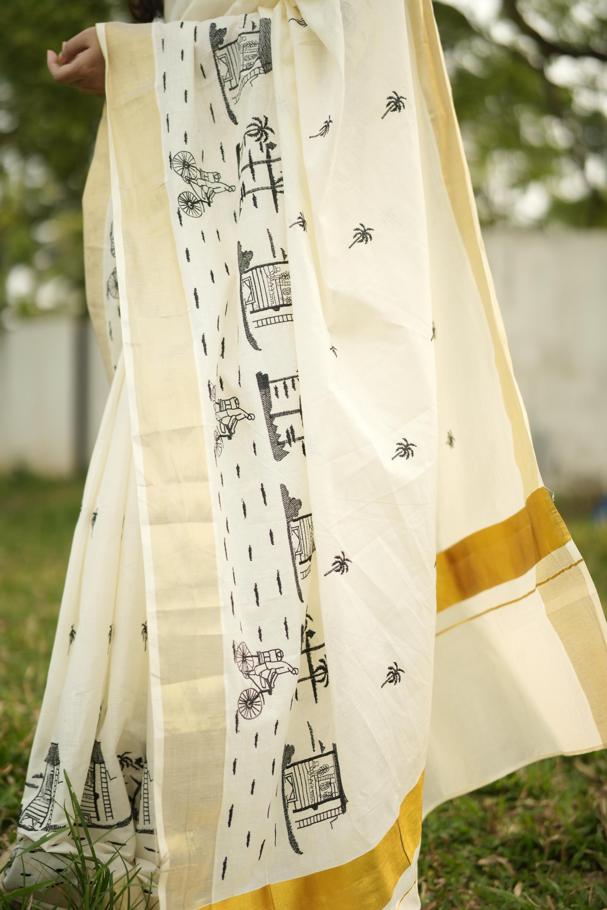 Chaya kada cotton embroidered saree