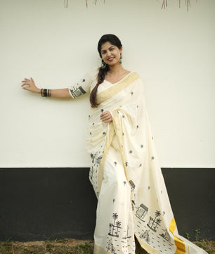 Chaya kada cotton embroidered saree