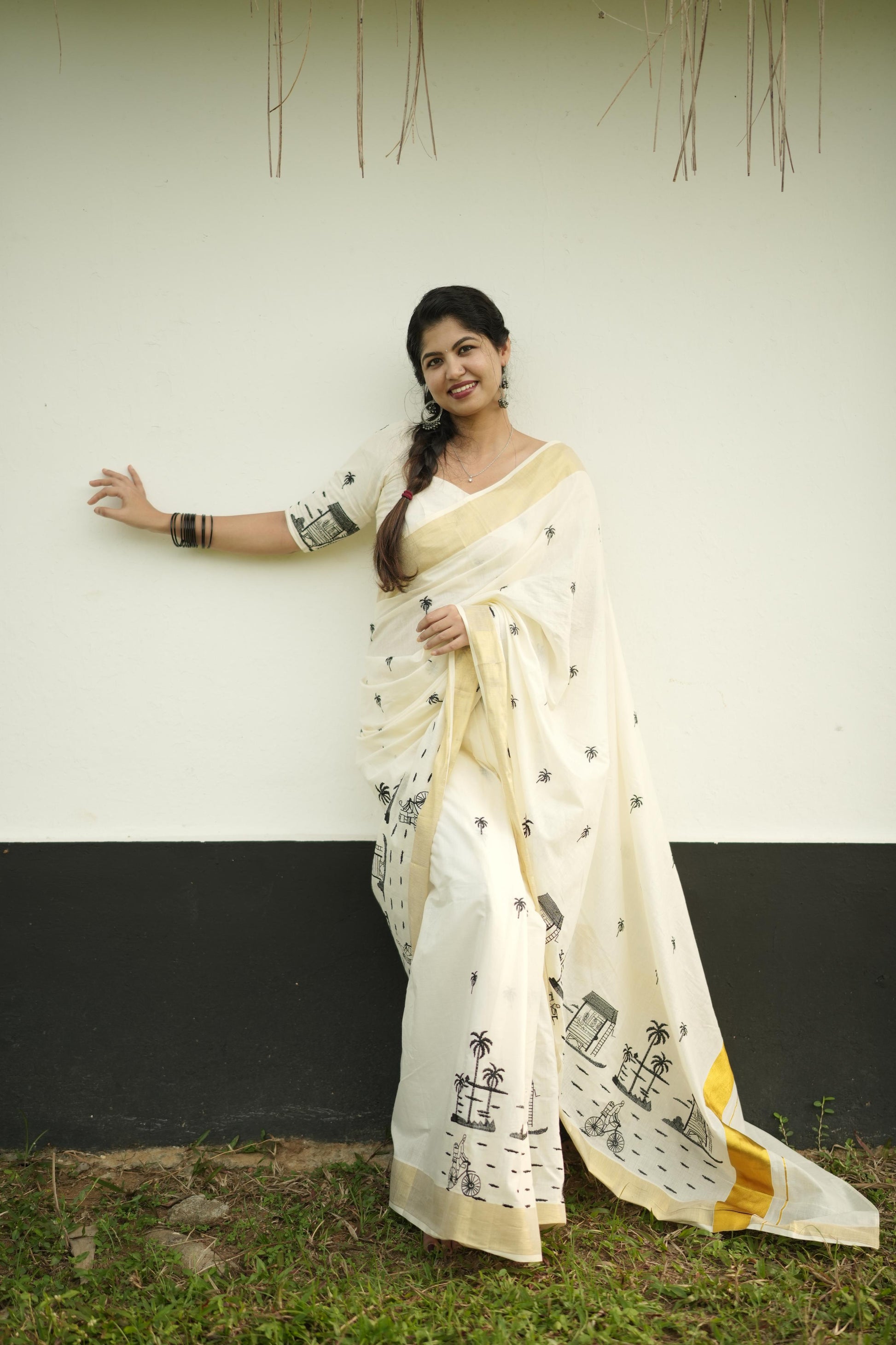 Chaya kada cotton embroidered saree