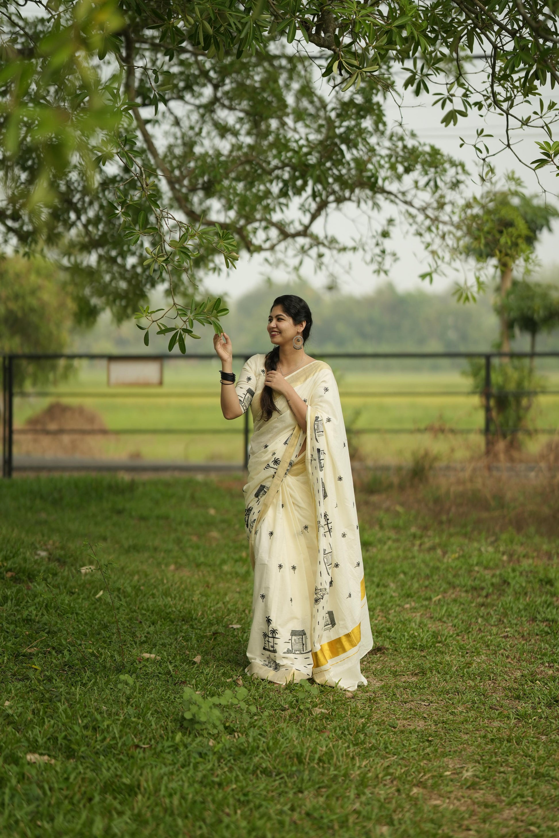 Chaya kada cotton embroidered saree